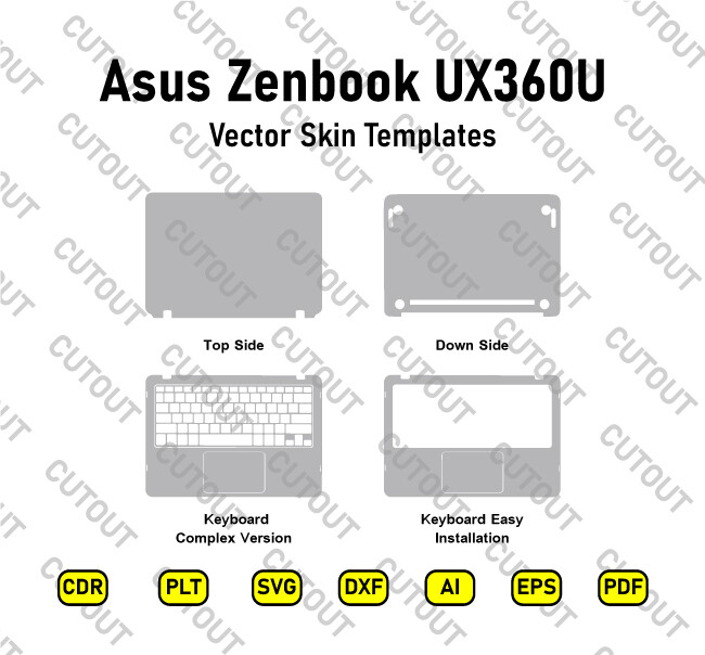 Asus Zenbook UX360U Vector Skin Cut Files