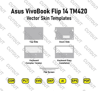 Asus VivoBook Flip 14 TM420 Vector Skin Cut Files