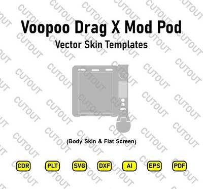 Voopoo Drag X Mod Pod Vector Skin Cut Files