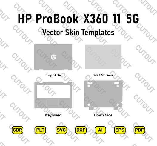 HP ProBook X360 11 5G EE Vector Skin Cut Files