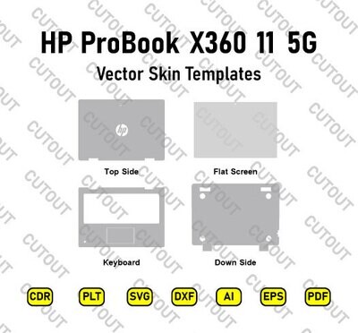 HP ProBook X360 11 5G EE Vector Skin Cut Files