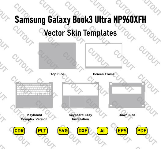 Samsung Galaxy Book3 Ultra NP960XFH Vector Skin Cut Files