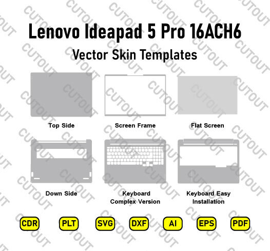 Lenovo Ideapad 5 Pro 16ACH6 Vector Skin Cut Files