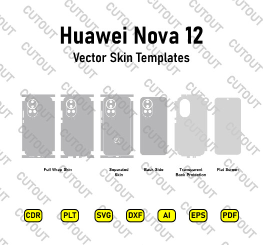 ​Archivos de corte de piel vectorial para Huawei Nova 12