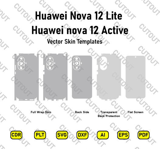 ​Archivos de corte de piel vectorial para Huawei Nova 12 Lite