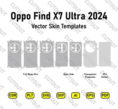 ​Archivos de corte de piel vectorial para Oppo Find X7 Ultra 2024