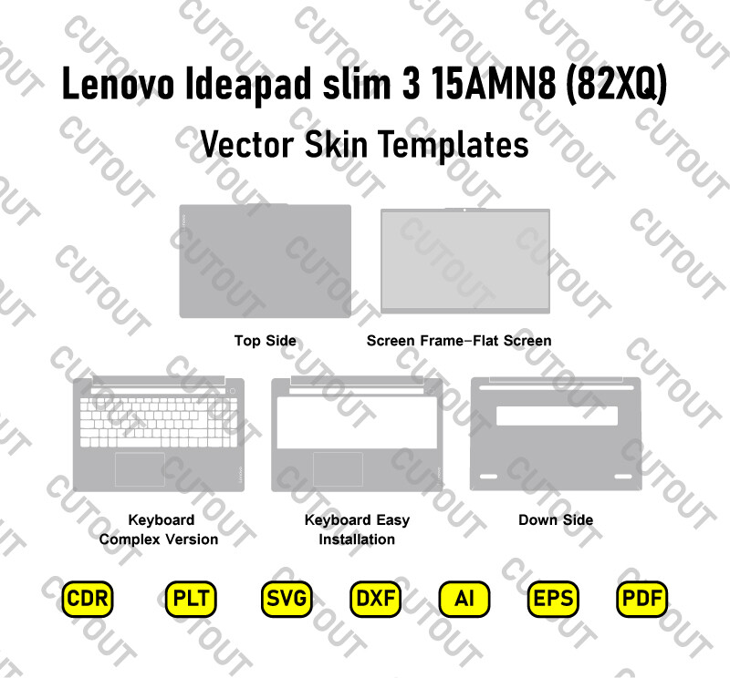 Lenovo Ideapad slim 3 15AMN8 (82XQ) Vector Skin Cut Files