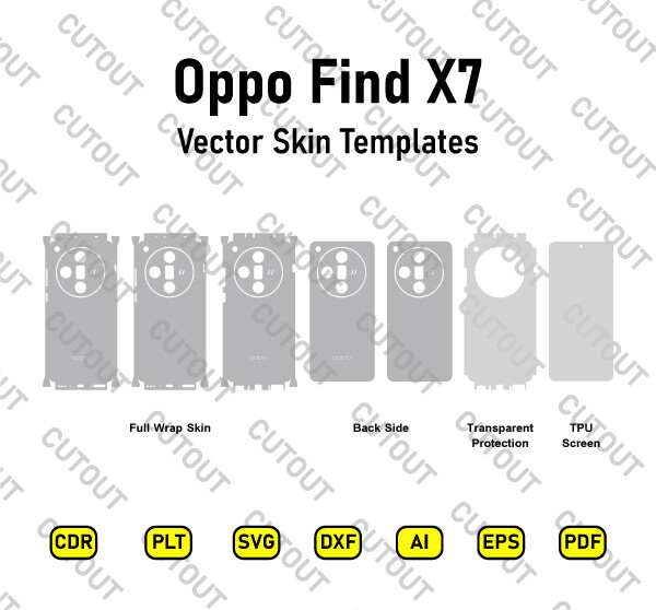 Oppo Find X7 2024 Vector Skin Cut Files