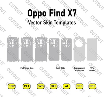 ​Oppo Find X7 2024 Vector Skin Cut-Dateien