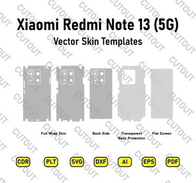 ​Archivos de corte de piel vectorial Xiaomi Redmi Note 13 5G