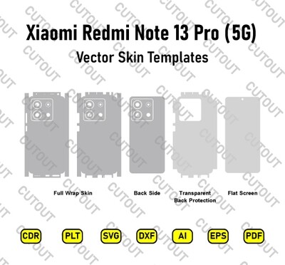 ​Archivos de corte de piel vectorial Xiaomi Redmi Note 13 Pro 5G