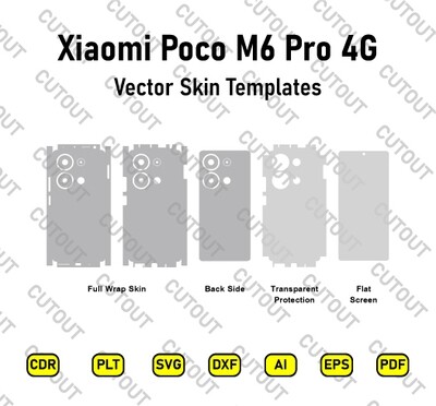​Archivos de corte de piel vectorial Xiaomi Poco M6 Pro 4G 2024
