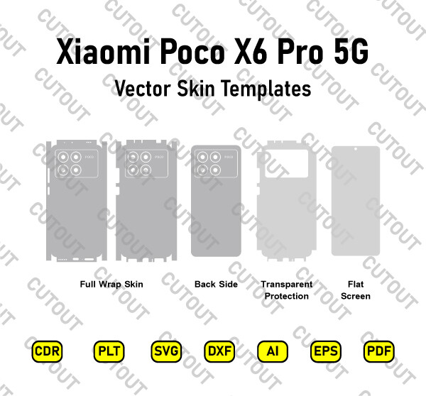 Xiaomi Poco X6 Pro 5G 2024 Vector Skin Cut Files