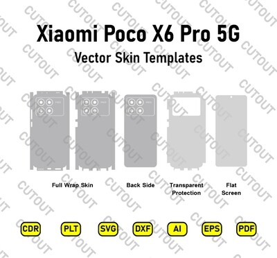 ​​Xiaomi Poco X6 Pro 5G 2024 Vektor-Skin-Schnittdateien​