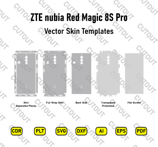 ZTE nubia Red Magic 8S Pro Vector Skin Cut Files
