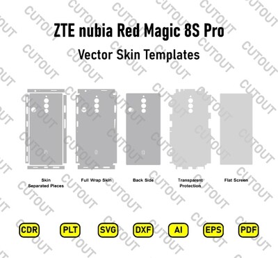 ZTE nubia Red Magic 8S Pro Vector Skin Cut Files