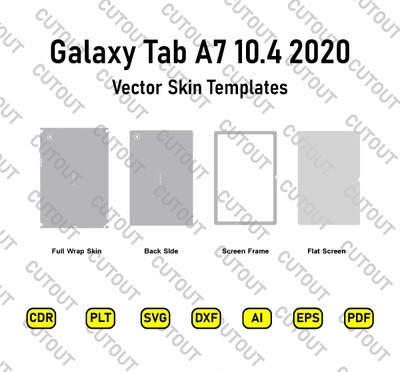 Samsung Galaxy Tab A7 10.4 2020 Vector Skin Cut File Templates