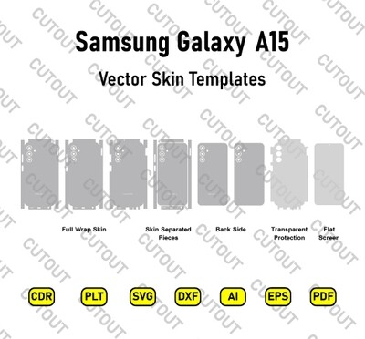 Archivos de corte de piel vectorial para Samsung Galaxy A15