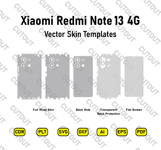 Xiaomi Redmi Note 13 4G Vector Skin Cut Files