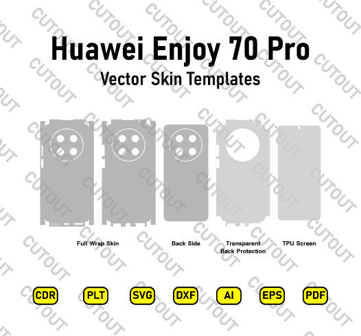 ​Archivos de corte de piel vectorial Huawei Enjoy 70 Pro