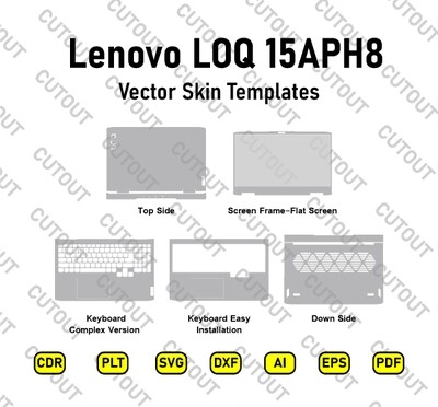 ​Archivos de corte de piel vectorial Lenovo LOQ 15APH8