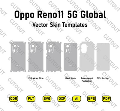 ​Archivos de corte de piel vectorial global Oppo Reno11 5G