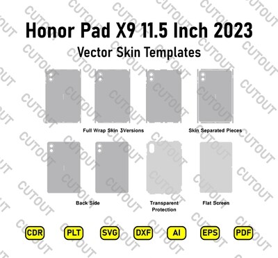 Honor Pad X9 11,5 pulgadas 2023 Archivos de corte de piel vectorial