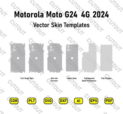 Motorola Moto G24 4G 2024 Vector Skin Cut Files