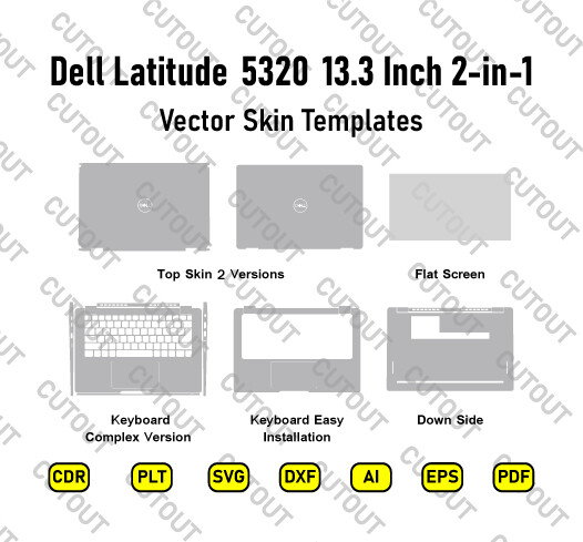 Dell Latitude 5320 13.3 Inch 2-in-1 Vector Skin Cut Files