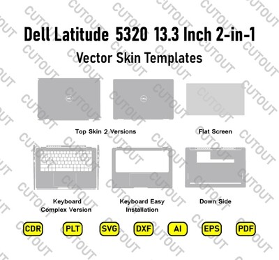 Dell Latitude 5320 13.3 Inch 2-in-1 Vector Skin Cut Files