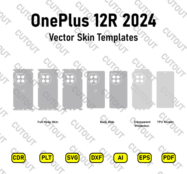 ​Archivos de corte de piel vectorial del OnePlus 12R 2024