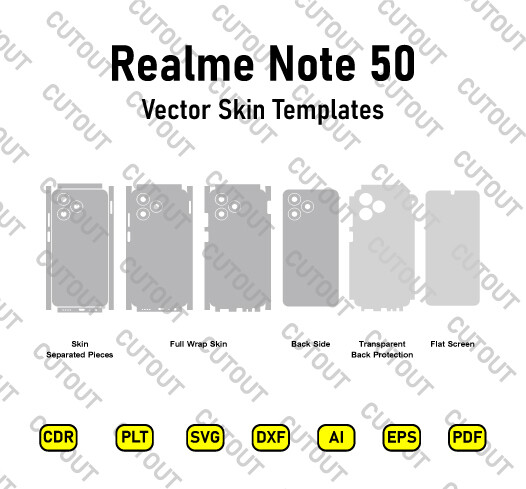 Realme Note 50 Vector Skin Cut Files
