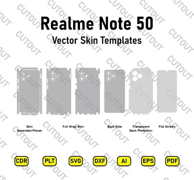 Realme Note 50 Vector Skin Cut Files