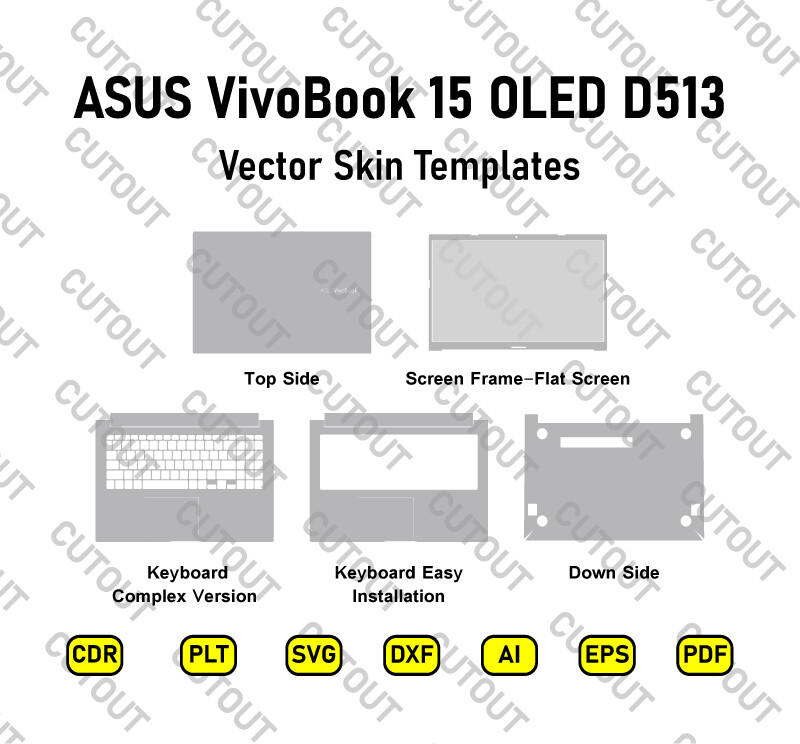 ASUS VivoBook 15 OLED D513 Vector Skin Cut Files