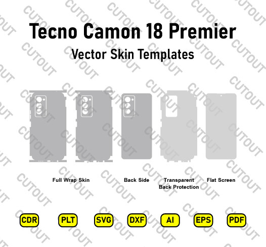 ​Archivos de corte de piel vectorial Tecno Camon 18 Premier