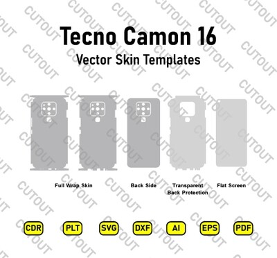 Tecno Camon 16 Vector Skin Cut Files