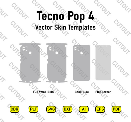 Tecno Pop 4 Vector Skin Cut Files