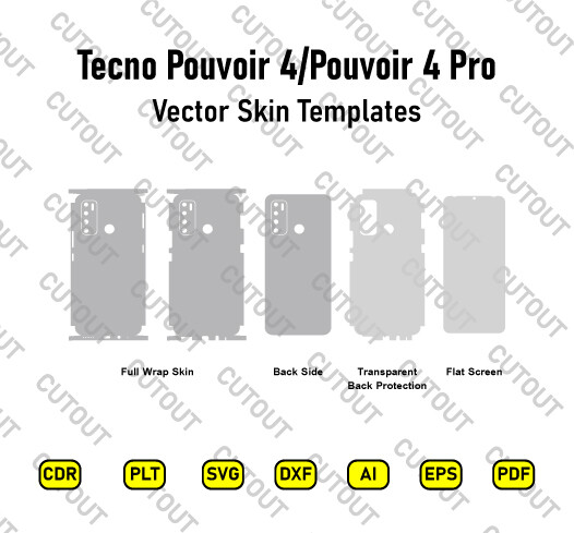 Tecno Pouvoir 4/Pouvoir 4 Pro Vector Skin Cut Files