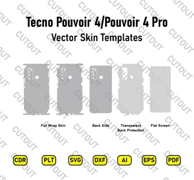 Tecno Pouvoir 4/Pouvoir 4 Pro Vector Skin Cut Files