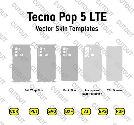 Tecno Pop 5 LTE Vector Skin Cut Files