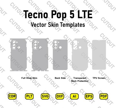 Tecno Pop 5 LTE Vector Skin Cut Files