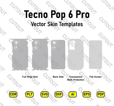 Tecno Pop 6 Pro Vector Skin Cut Files