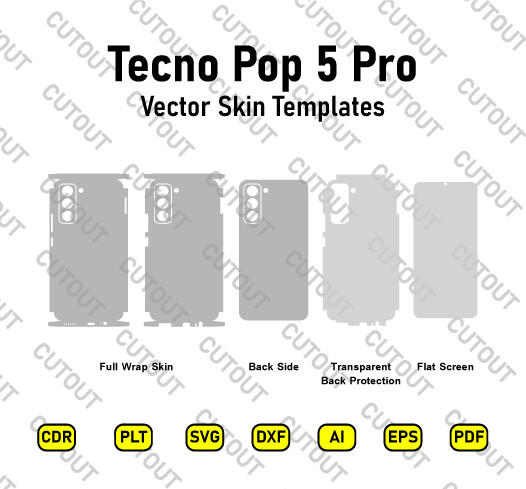 Tecno Pop 5 Pro Vector Skin Cut Files