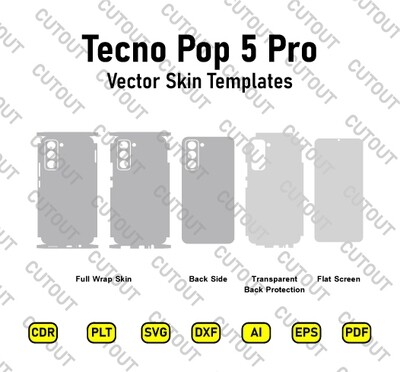 Tecno Pop 5 Pro Vector Skin Cut Files