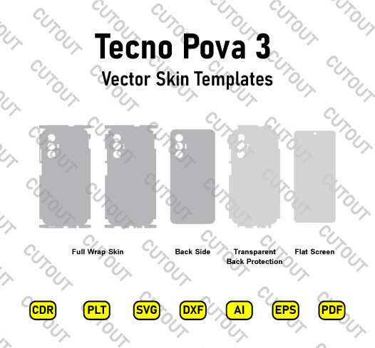 Tecno Pova 3 Vector Skin Cut Files