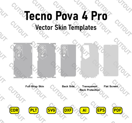 Tecno Pova 4 Pro Vector Skin Cut Files