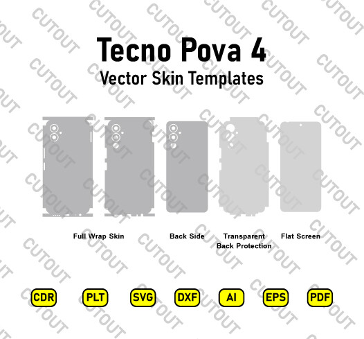 Tecno Pova 4 Vector Skin Cut Files