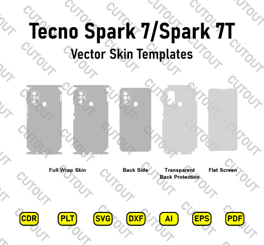 Tecno Spark 7-Tecno Spark 7t Vector Skin Cut Files