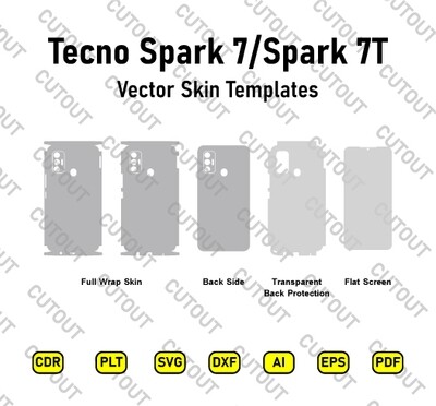 Tecno Spark 7-Tecno Spark 7t Vector Skin Cut Files