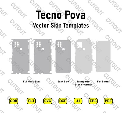 Tecno Pova Vector Skin Cut Files